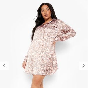 Boohoo+ Satin Zebra Printed Mini Dress BNWT